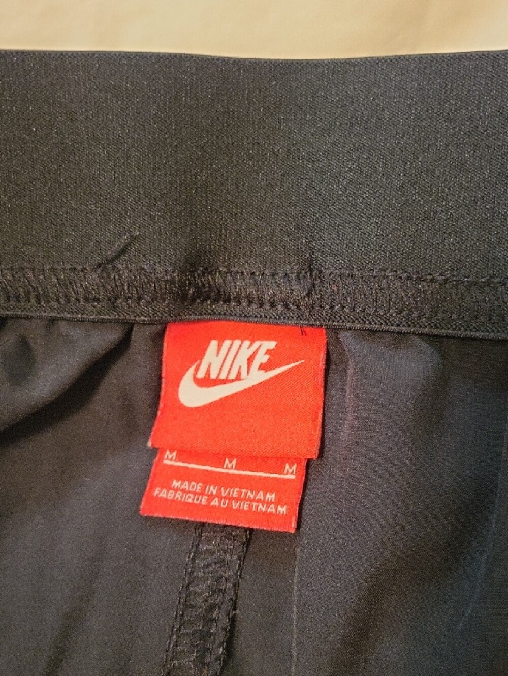 Nike Black Women's Athletic Shorts with White Logo - Picture 2 of 4